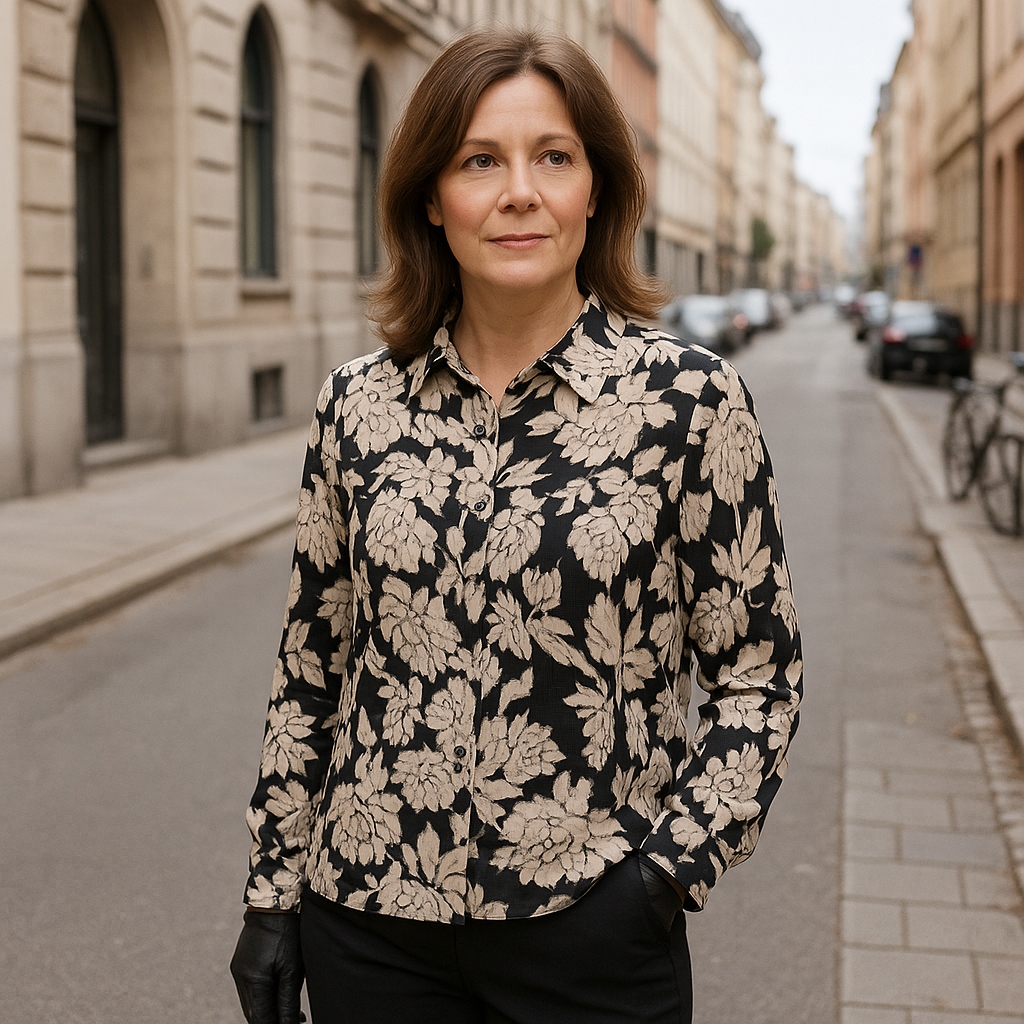 Underbart vacker blus med svart bottenfrg