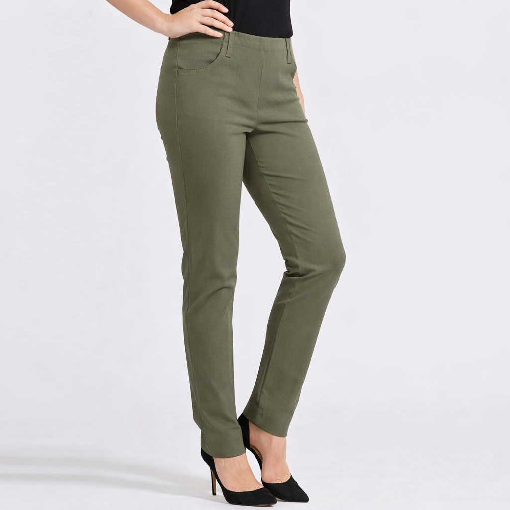 Stilrena dambyxor i trendig olivgr�n nyans